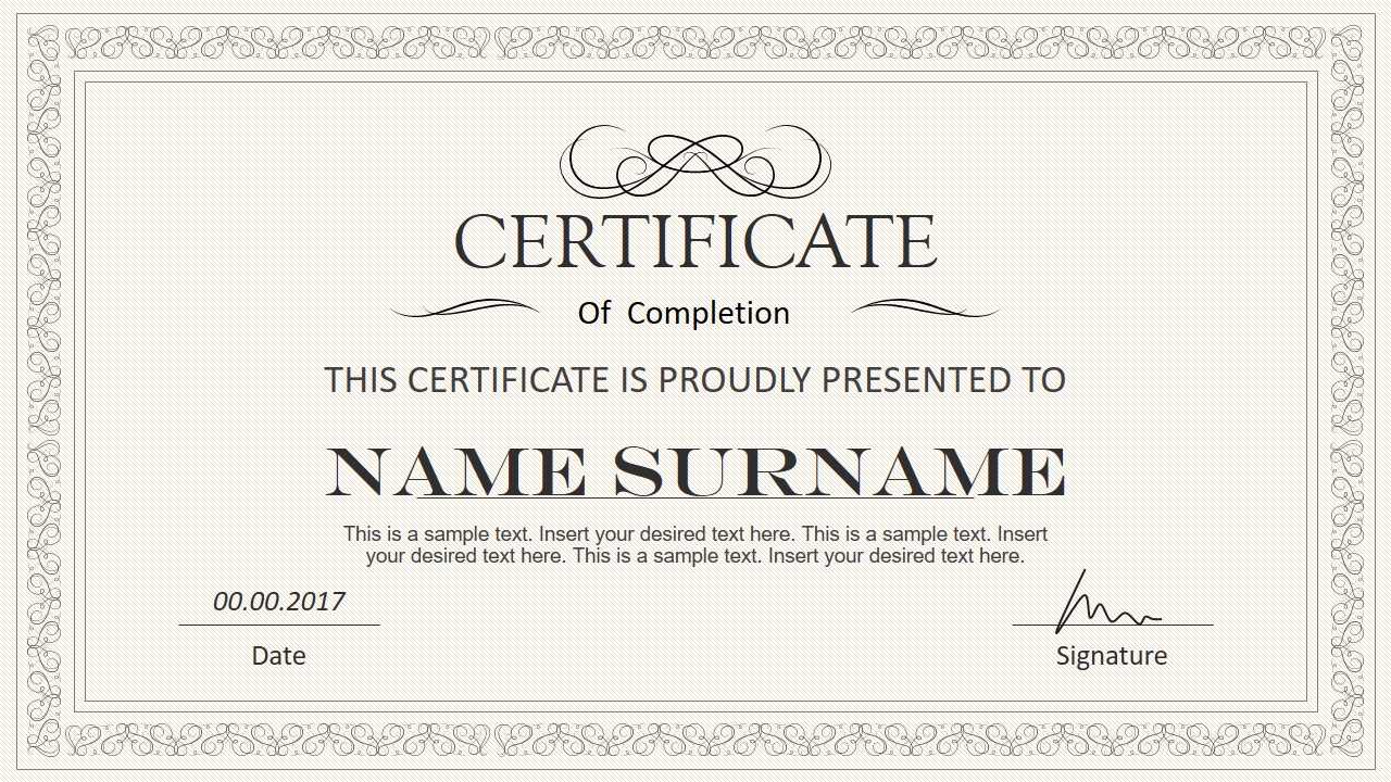 Stylish Certificate Powerpoint Templates With Powerpoint Certificate Templates Free Download