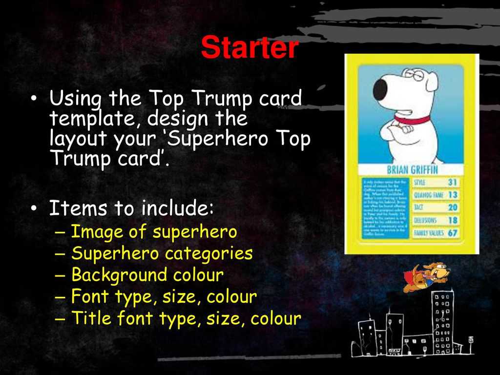 Super Hero Databases Lesson Ppt Download Regarding Top Trump Card Template