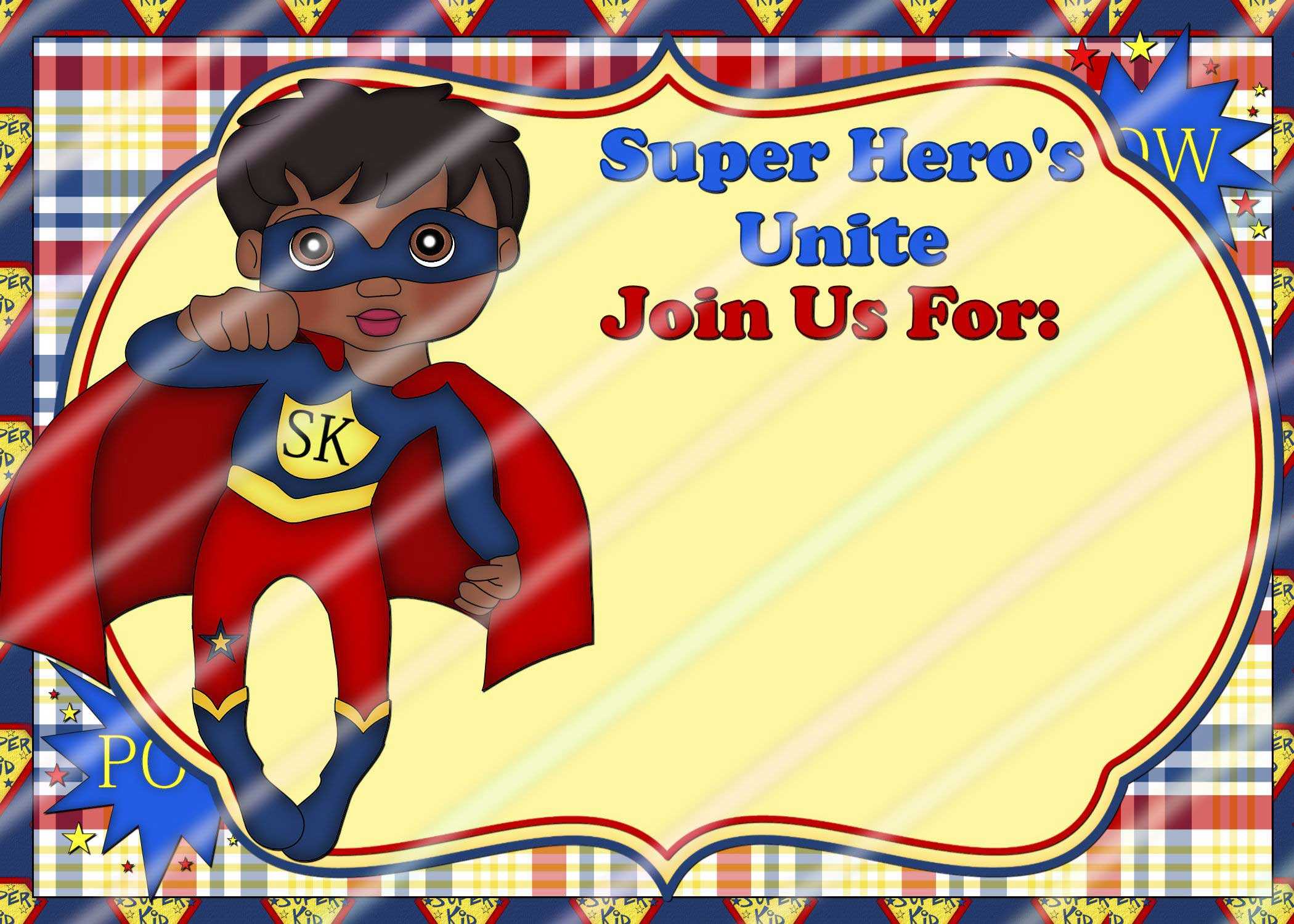 Superhero Birthday Invitations Free – Zohre.horizonconsulting.co Within Superman Birthday Card Template