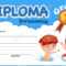 Swimming Diploma Certificate Template Illustration With Regard To Free Swimming Certificate Templates