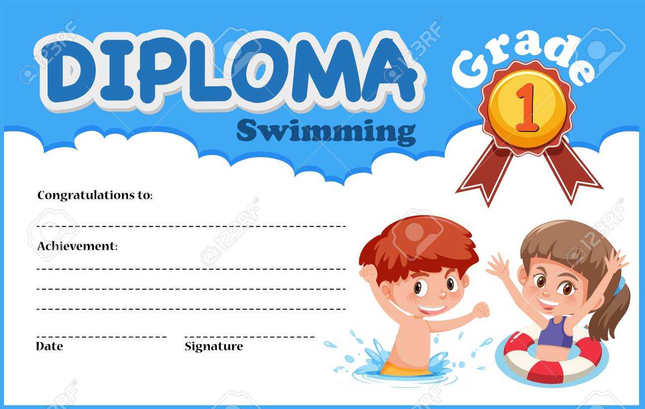 Swimming Diploma Certificate Template Illustration With Regard To Swimming Certificate Templates Free