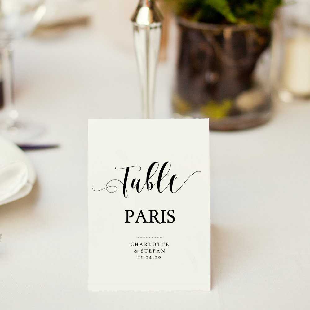 Table Name Cards Template, Printable Table Names 4 Per Page Within Table Name Card Template