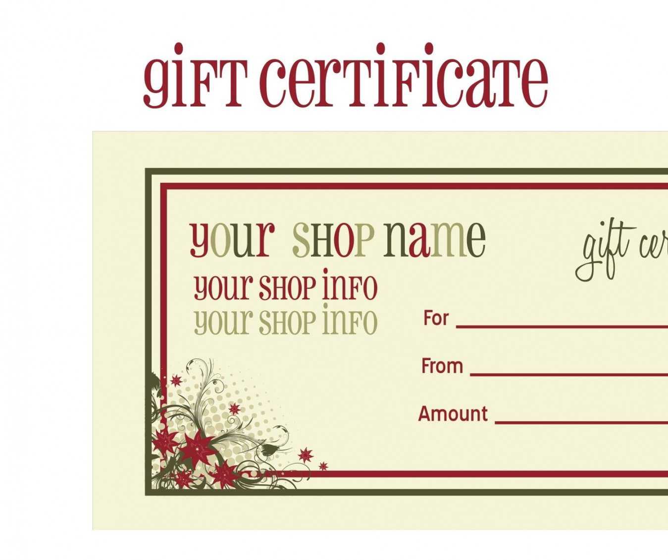 Tattoo Gift Certificate Template Free For Tattoo Gift Certificate Template