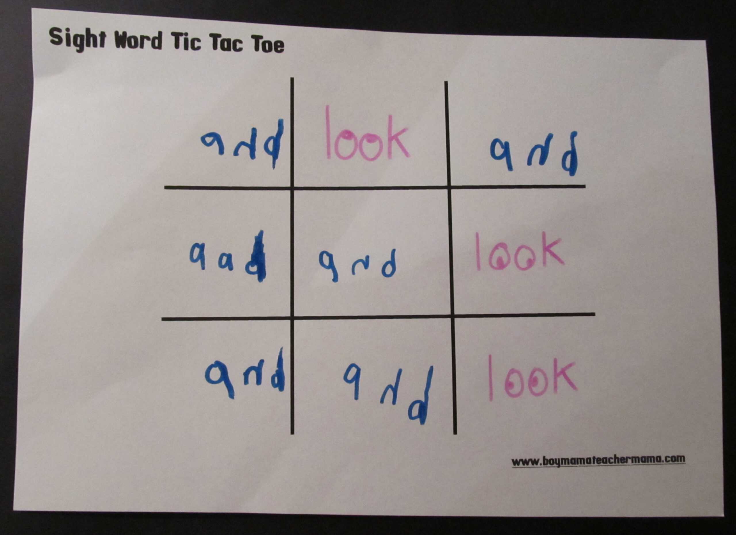 Teacher Mama: Sight Word Practice Made Fun – Boy Mama Intended For Tic Tac Toe Template Word