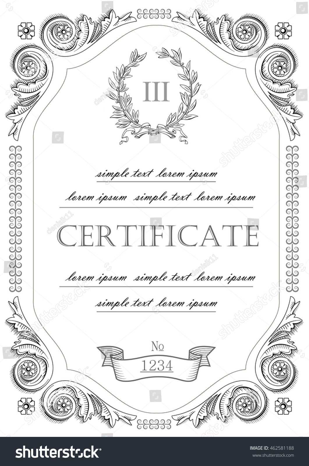 Template Certificate License Vintage Classicstyle Vector Pertaining To Certificate Of License Template