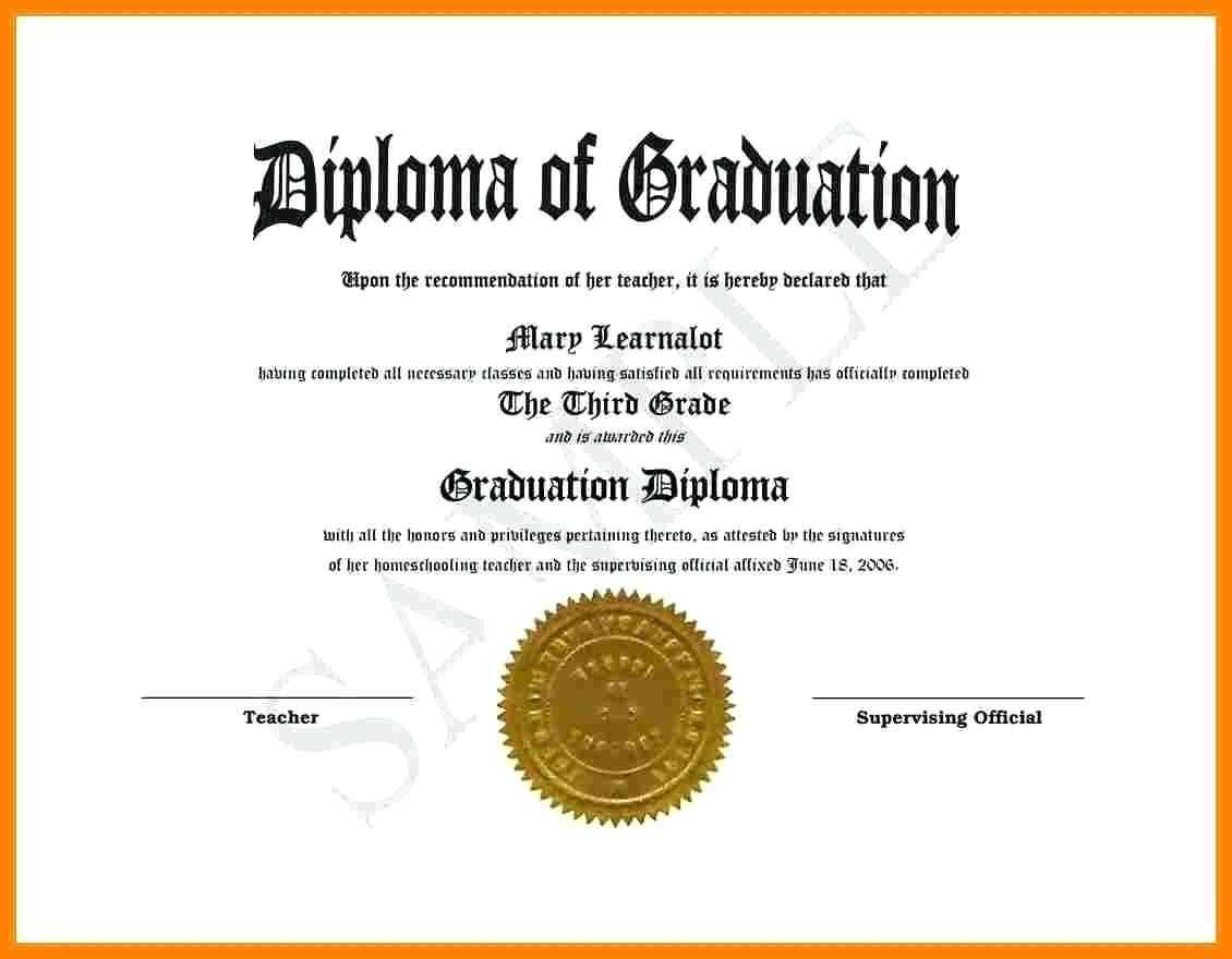 Template For High School Diploma - Mahre.horizonconsulting.co With Fake Diploma Certificate Template
