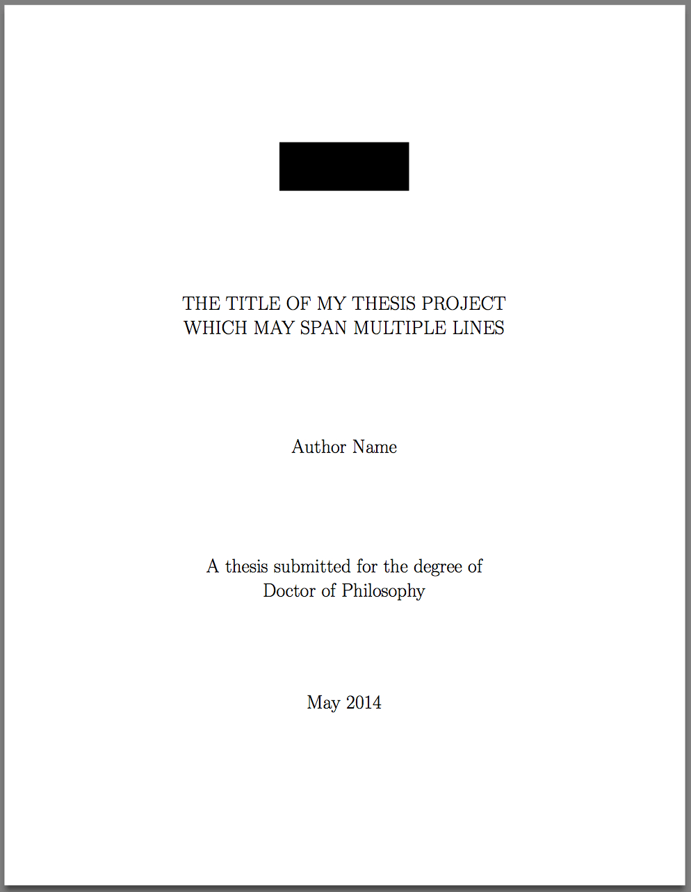 Template For Latex Phd Thesis Title Page – Texblog For Latex Project Report Template