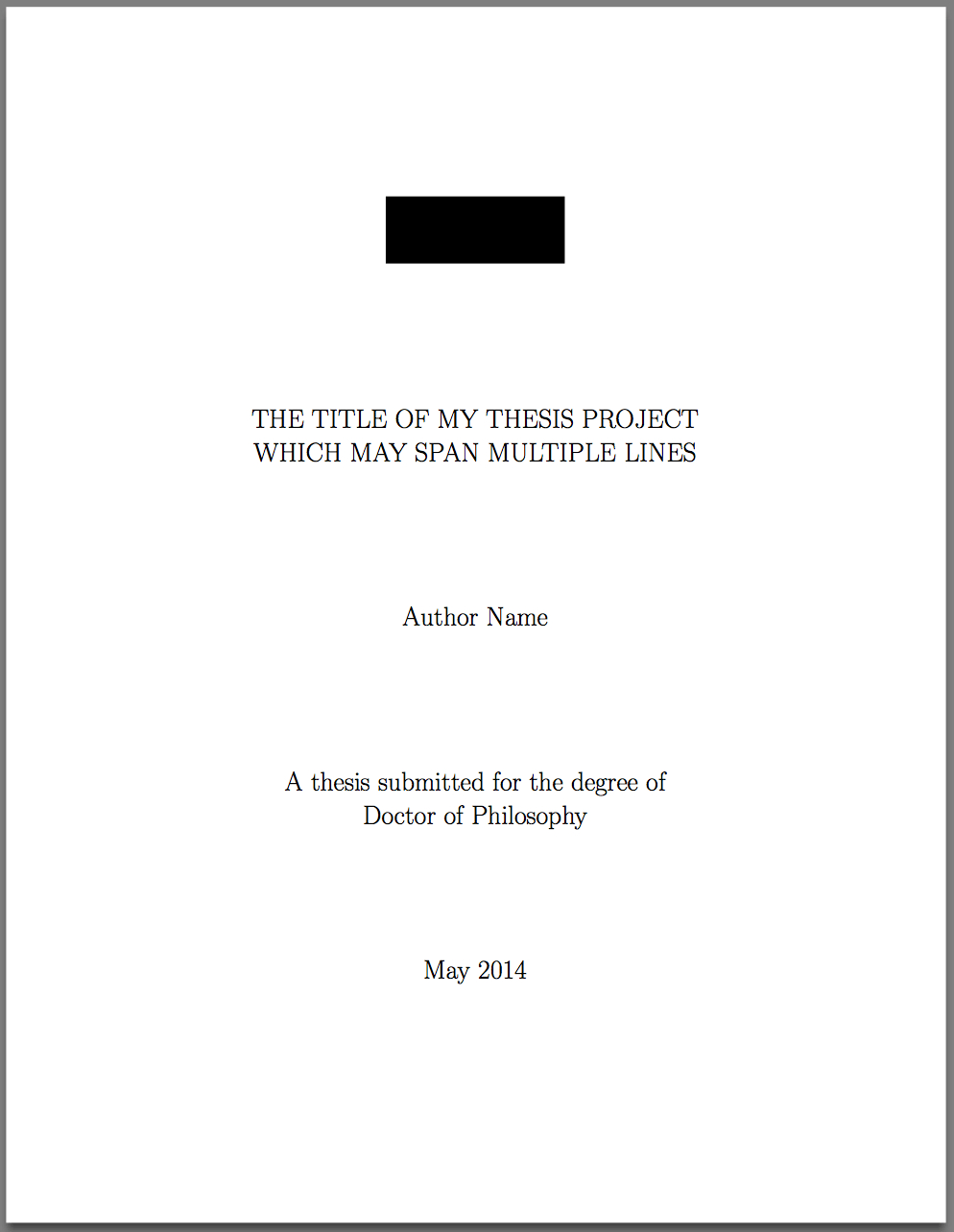 Template For Latex Phd Thesis Title Page – Texblog Pertaining To Latex Template For Report