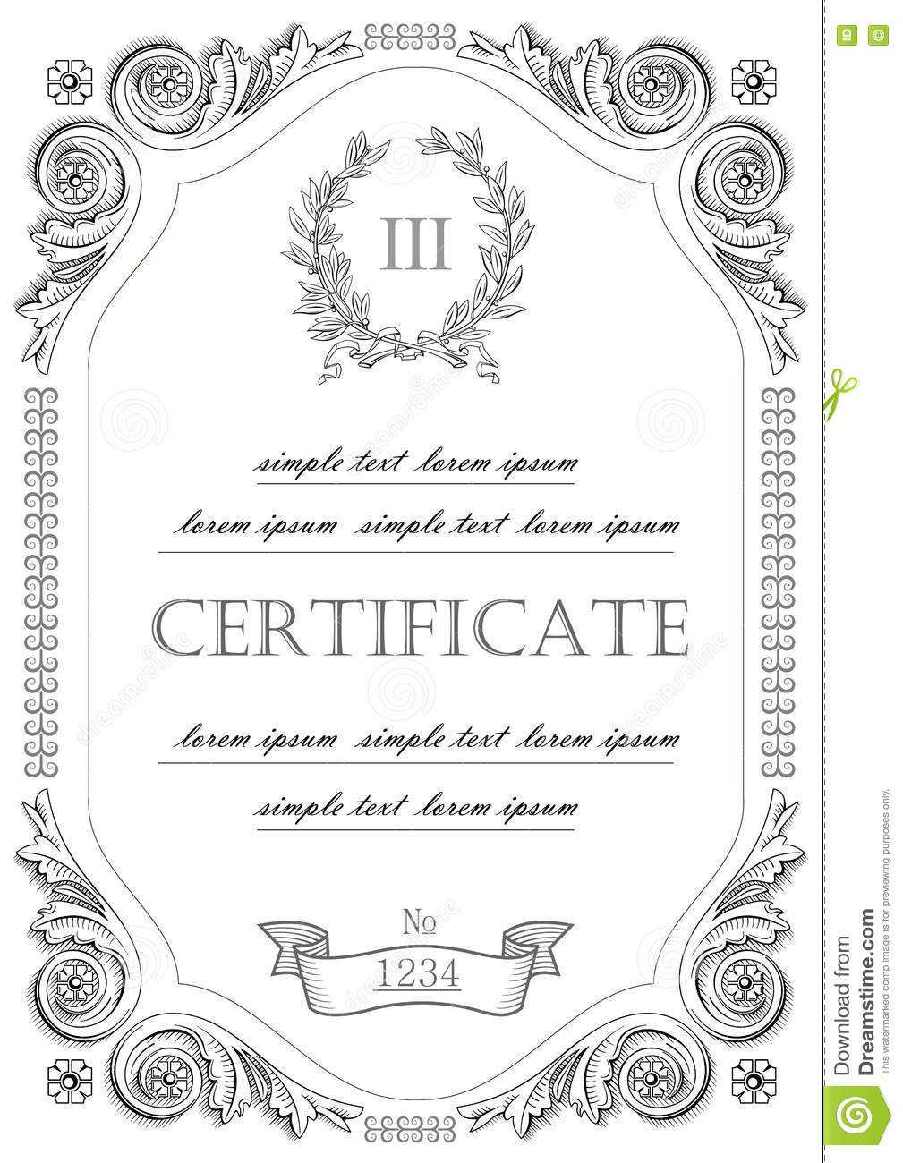 Template For The Certificate Stock Vector – Illustration Of With Regard To Certificate Of License Template