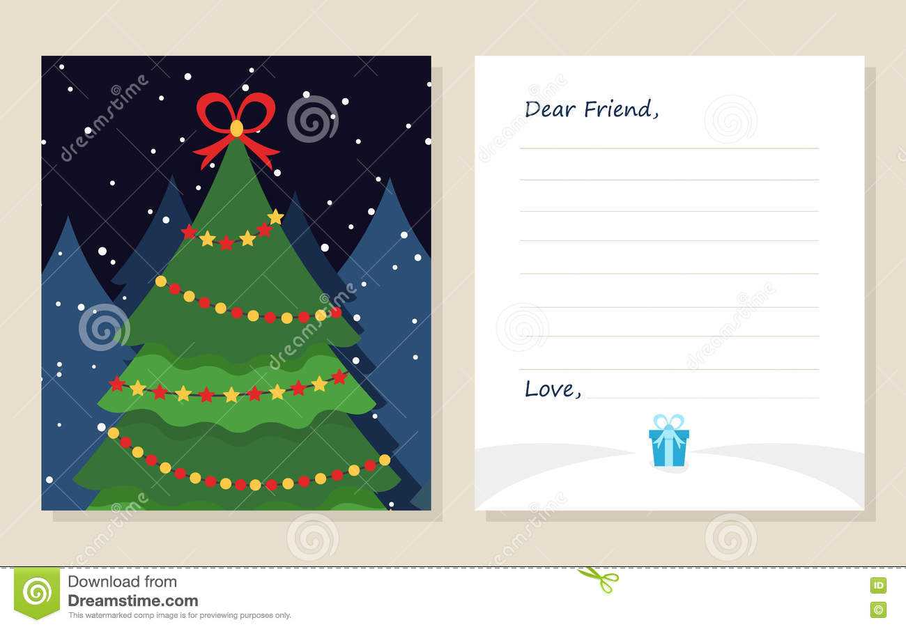 Template Greeting Card New Year`s Or Merry Christmas Letter With Regard To Christmas Note Card Templates