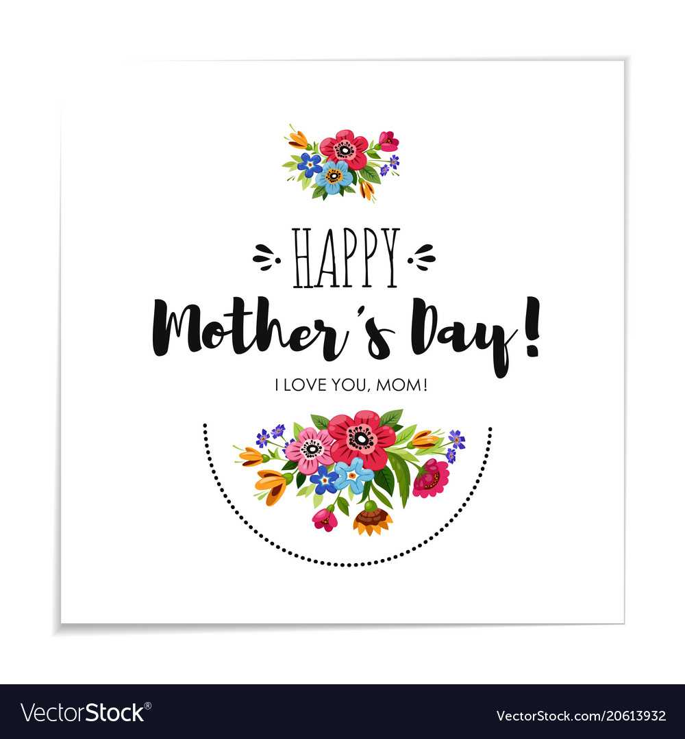 Template Happy Mothers Day Card With Flowers In Mothers Day Card Templates
