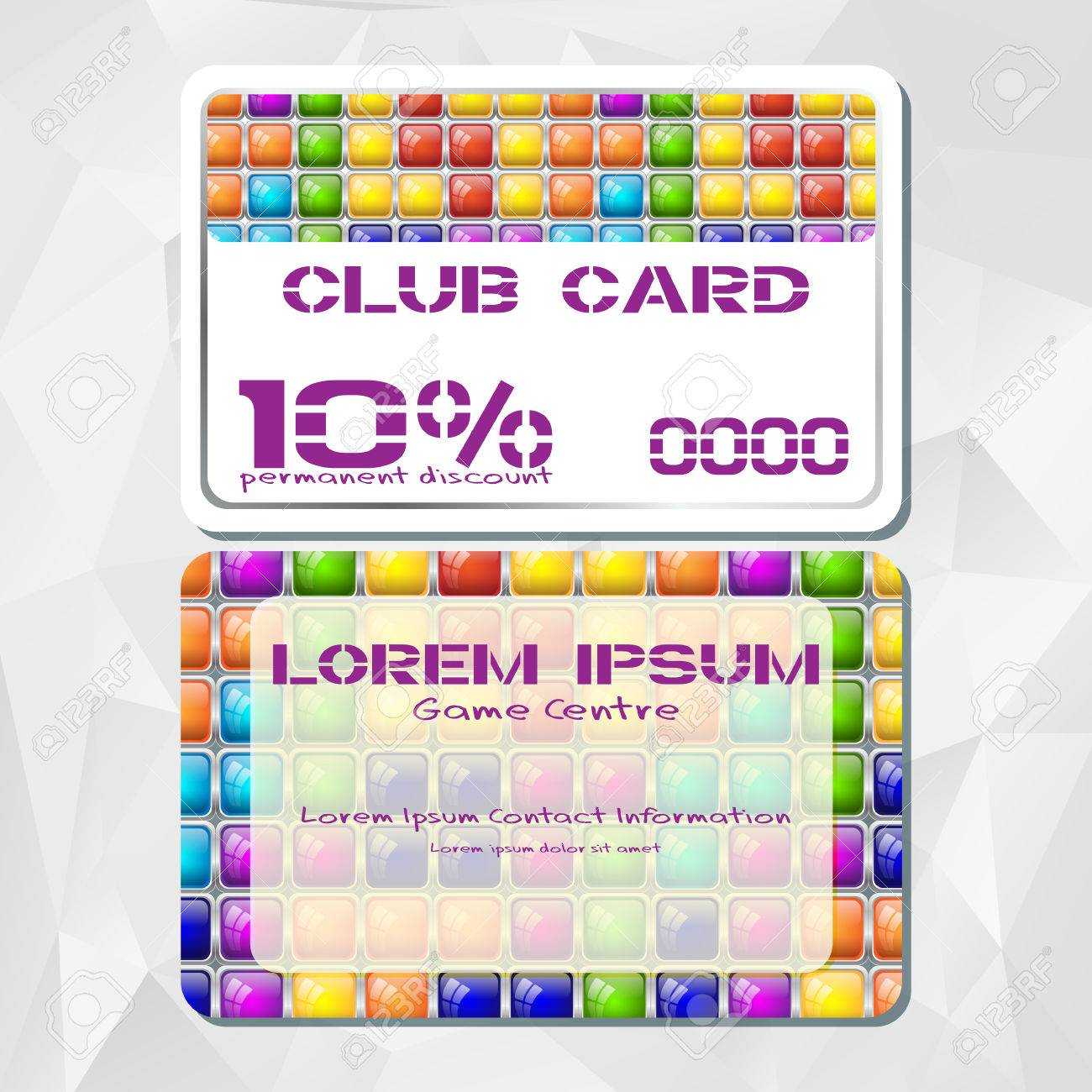 Template Of Discount Card In Tile Style With Colorful Mosaic.. Intended For Clue Card Template