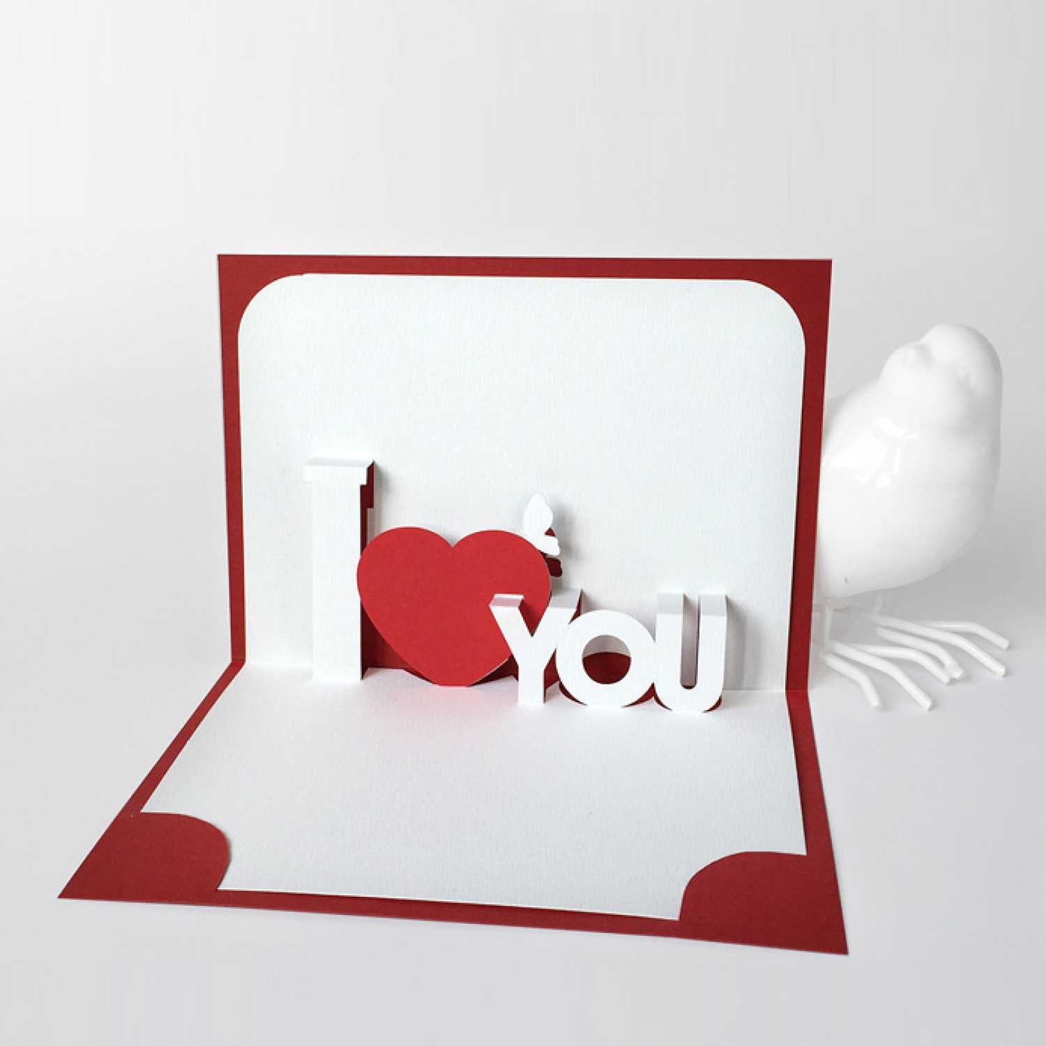 Template Pop Up Card «I Love You» With Regard To I Love You Pop Up Card Template