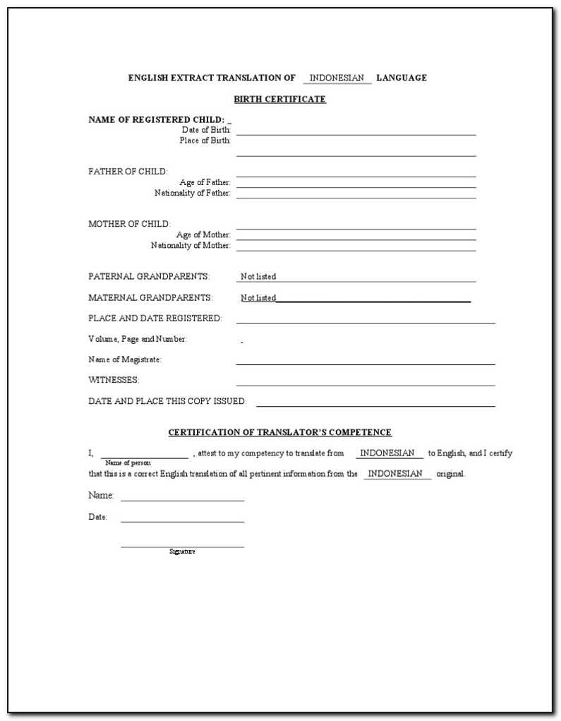 Thai Birth Certificate Translation Form – Form : Resume Intended For Mexican Birth Certificate Translation Template