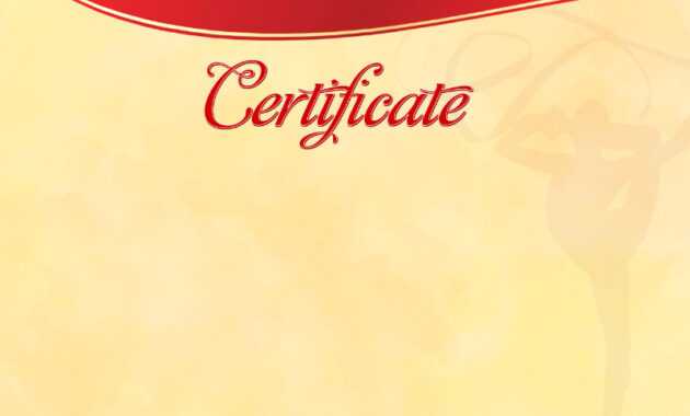 The Certificate Template «Rhythmic Gymnastics» - Dimaker with regard to Gymnastics Certificate Template