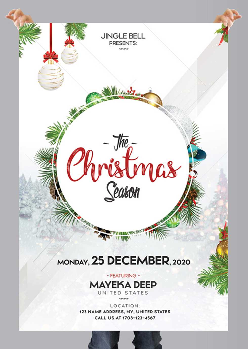 The Christmas Season – Free Psd Flyer Template – Free Psd Within Christmas Brochure Templates Free