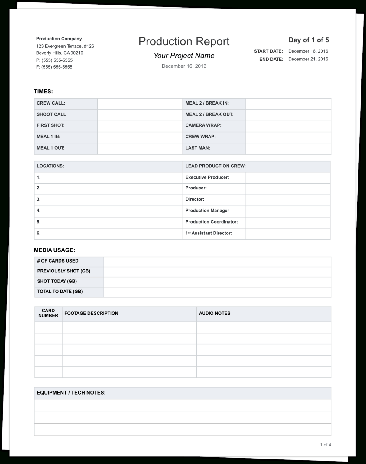 Sound Report Template Professional Template