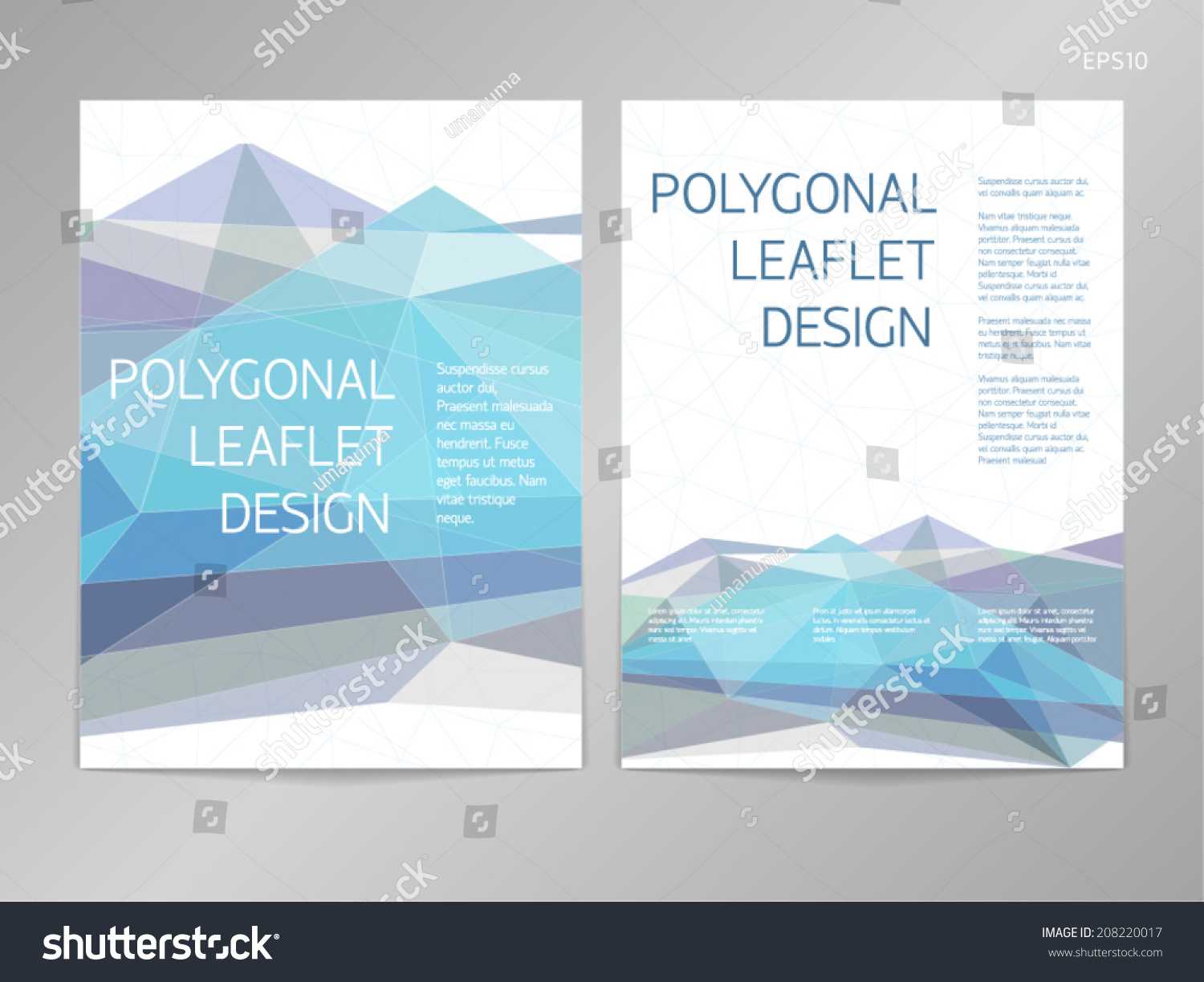 Threecolumn Doublesided Vector Leaflet Brochure Cover Stock Throughout One Sided Brochure Template