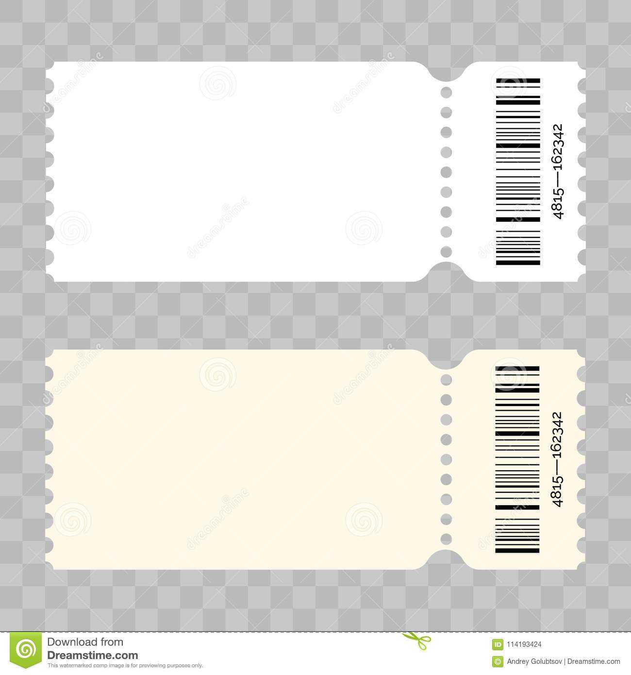 Ticket Blank Vector Modern White Template Stock Vector For Blank Admission Ticket Template