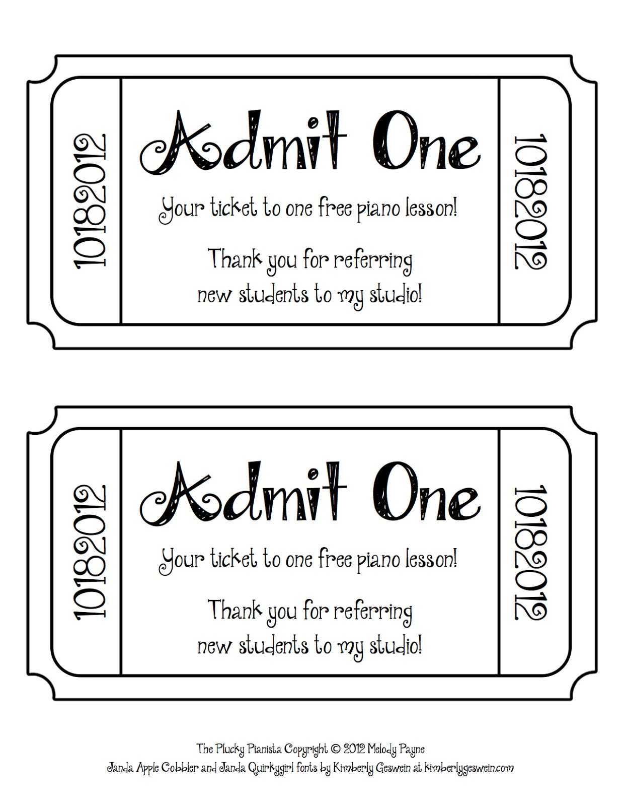 Ticket Clipart Template With Blank Admission Ticket Template