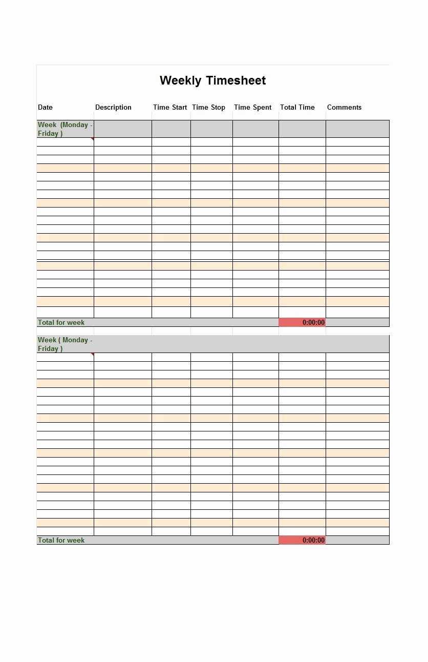 Time Cards Template – Zohre.horizonconsulting.co With Regard To Weekly Time Card Template Free