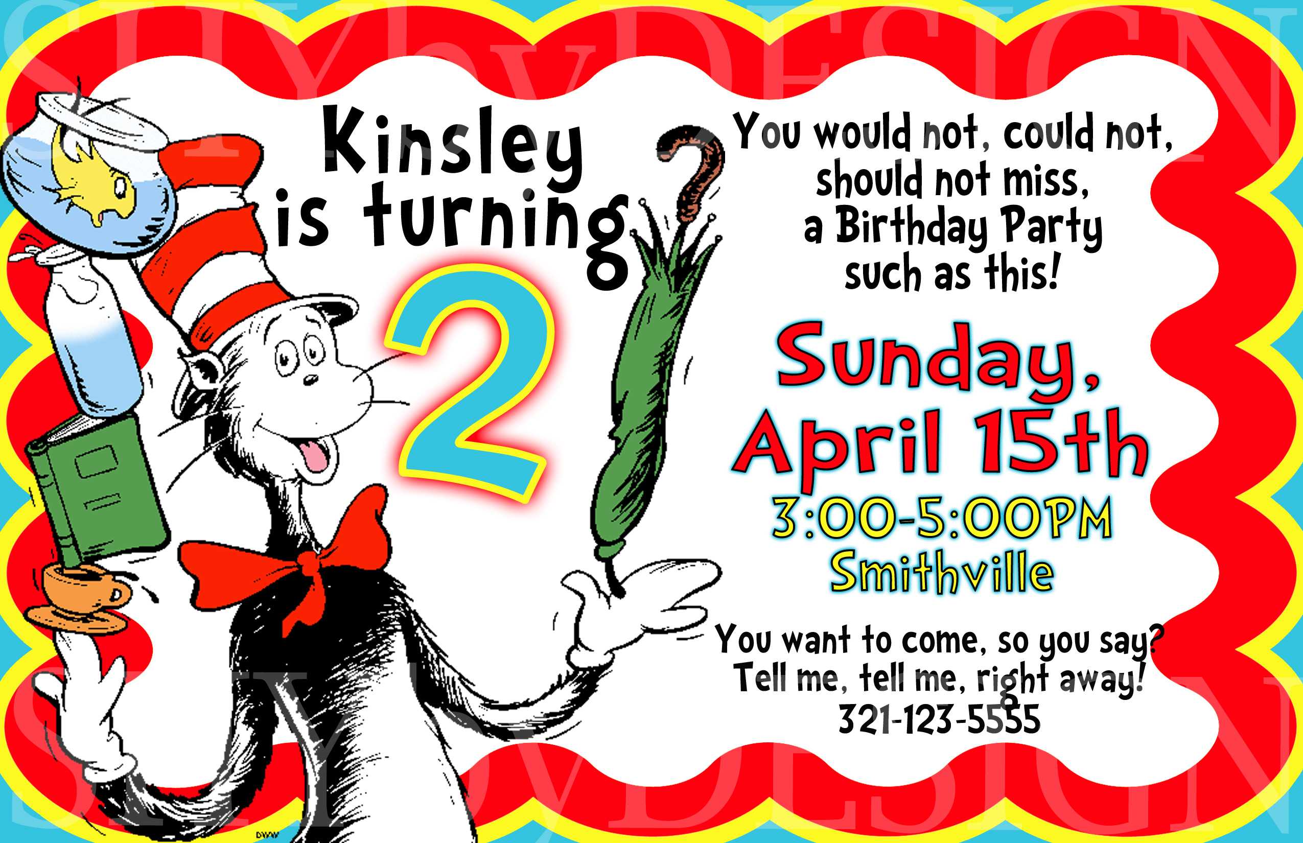 Tips Easy To Create Dr Seuss Birthday Invitations Designs Pertaining To Dr Seuss Birthday Card Template