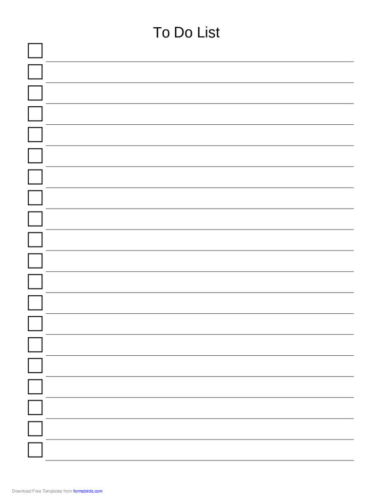 To Do List Template – 36 Free Templates In Pdf, Word, Excel Intended For Blank Checklist Template Word