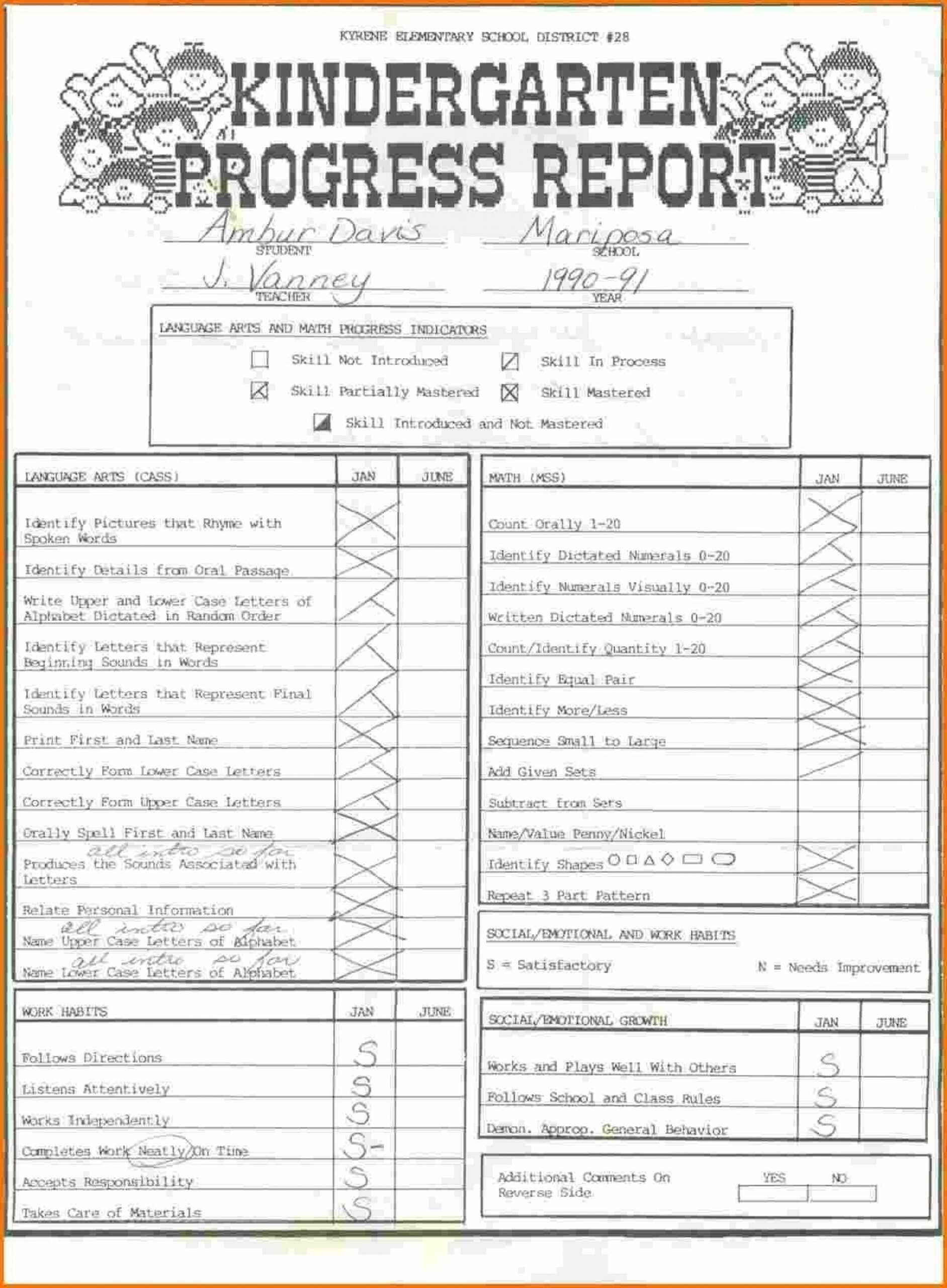 Top Kindergarten Report Card Template Ideas Deped Progress Intended For Kindergarten Report Card Template