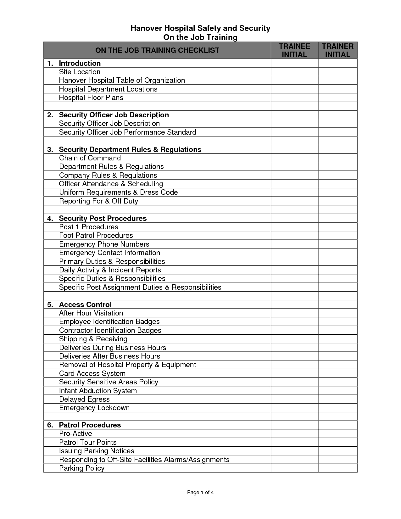 Training Checklist Templates – Word Excel Fomats Regarding After Training Report Template