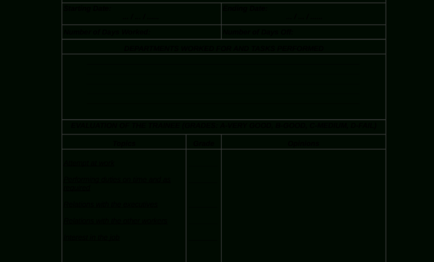 Training Evaluation Form Sample | Templates At pertaining to Training Evaluation Report Template