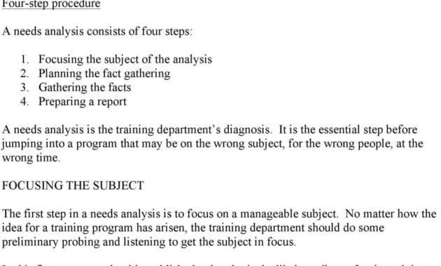 Training Needs Analysis - Pdf Free Download intended for Training Needs Analysis Report Template