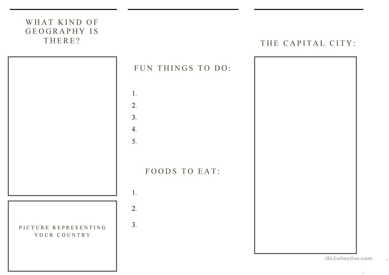 Travel Brochure Template And Example Brochure – English Esl In Country Brochure Template