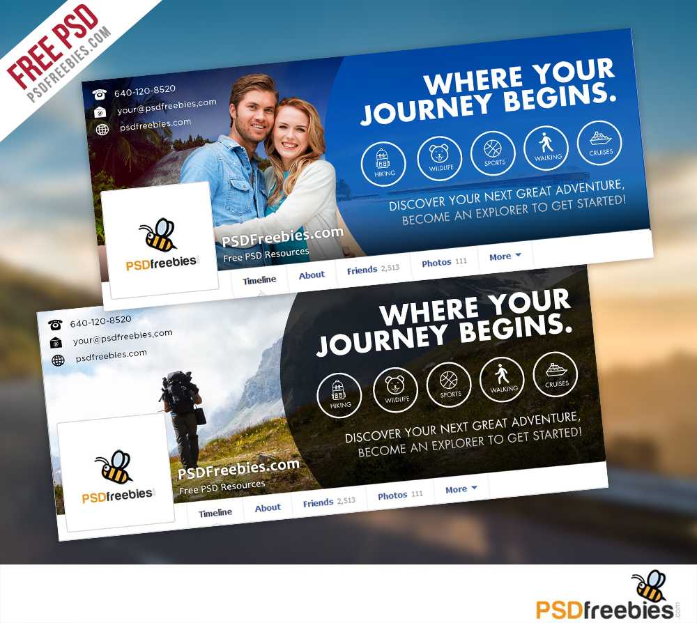 Travel Facebook Timeline Covers Free Psd Templates Intended For Photoshop Facebook Banner Template