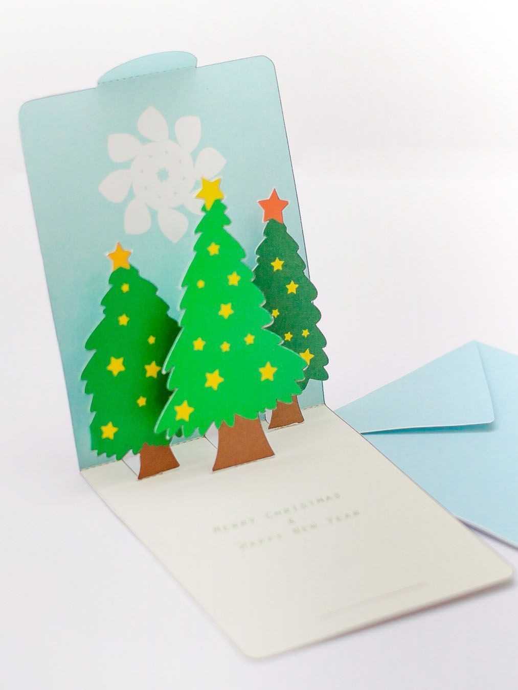 Tree Papercraft Free Pop Up Card Template Mookeep Origami For Pop Up Tree Card Template