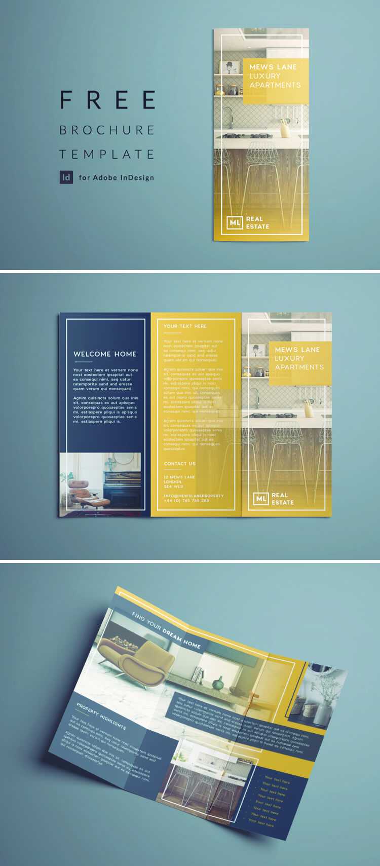 Tri Fold Brochure | Free Indesign Template Regarding Z Fold Brochure Template Indesign