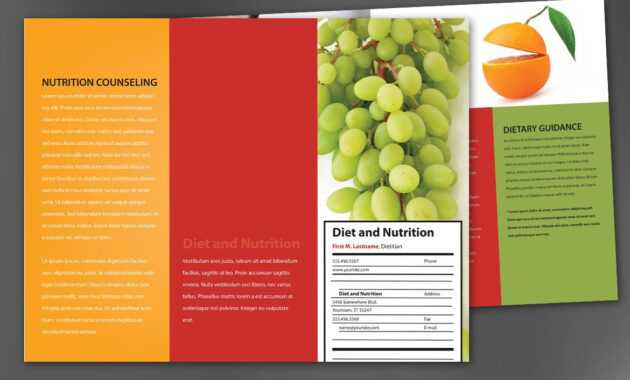 Tri Fold Brochure Template For Health And Nutrition. Order in Nutrition Brochure Template