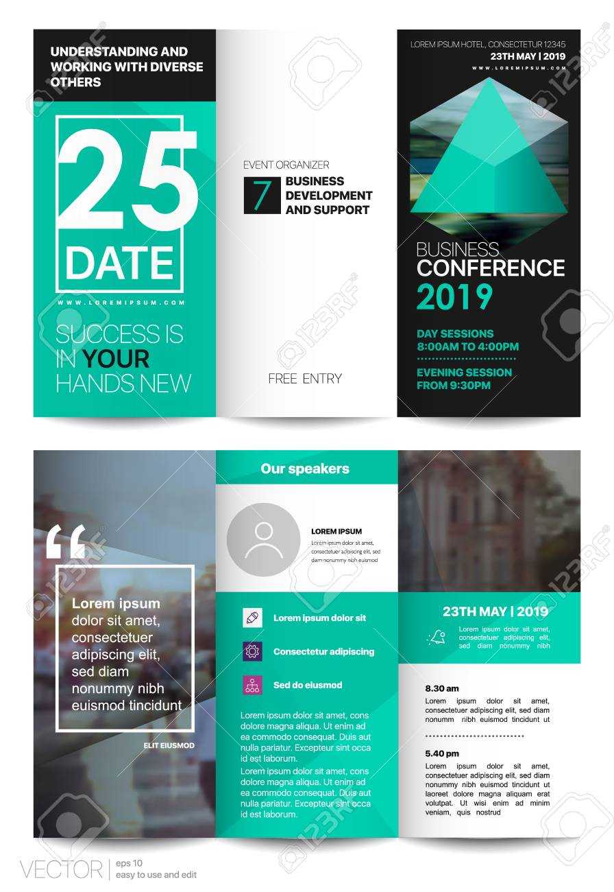 Tri Fold Business Brochure. Creative Corporate Business Template.. Within Free Tri Fold Business Brochure Templates