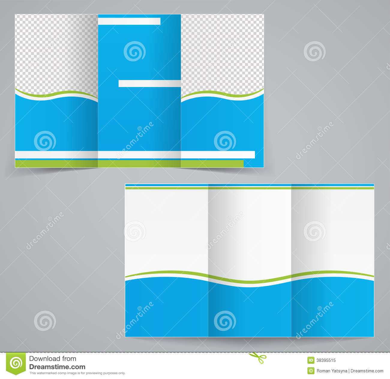 Tri Fold Business Brochure Template, Blue Design Stock With Regard To 6 Sided Brochure Template