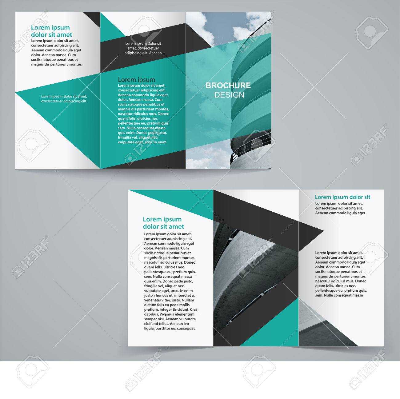 Tri Fold Business Brochure Template, Two Sided Template Design.. With Double Sided Tri Fold Brochure Template