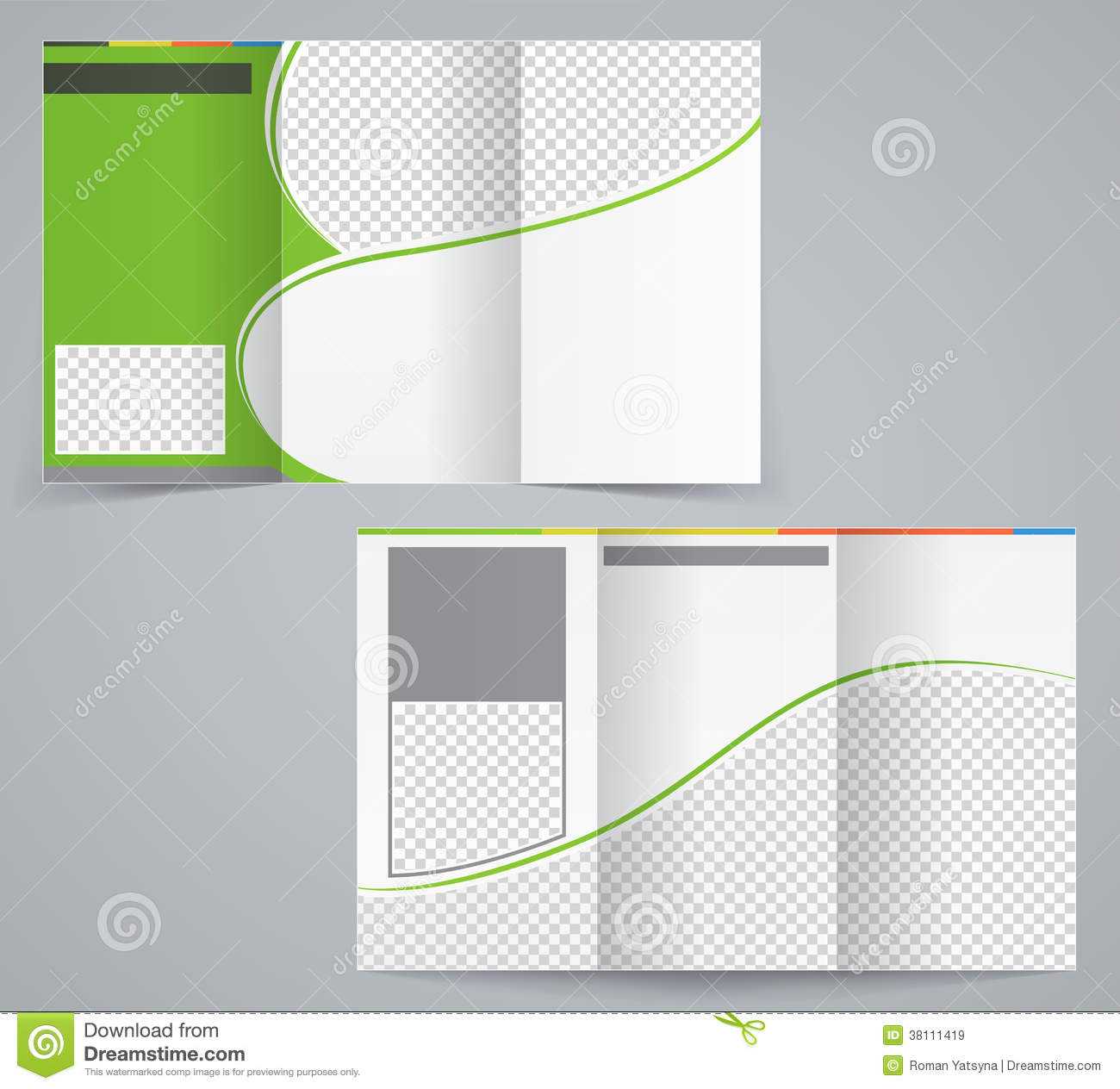 Tri Fold Business Brochure Template, Vector Green Stock Within Free Illustrator Brochure Templates Download