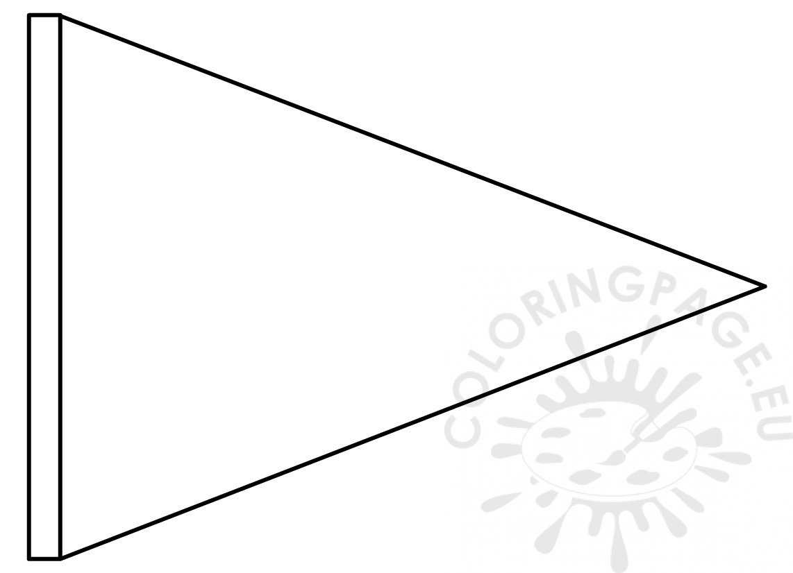 Triangle Flag Banner Template – Coloring Page For Triangle Pennant Banner Template