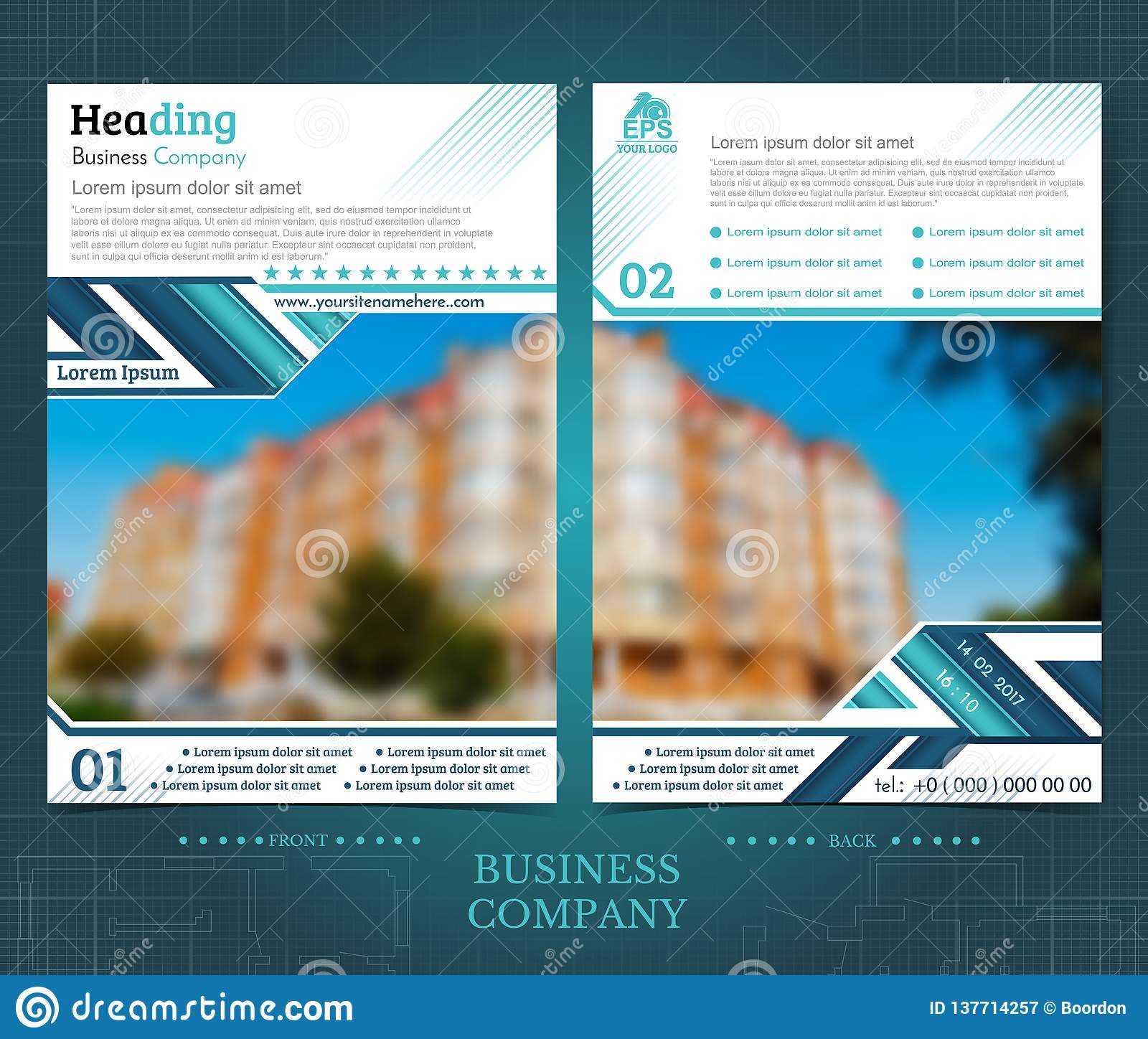 Two Sided Brochure Or Flayer Template Design With One Regarding One Sided Brochure Template