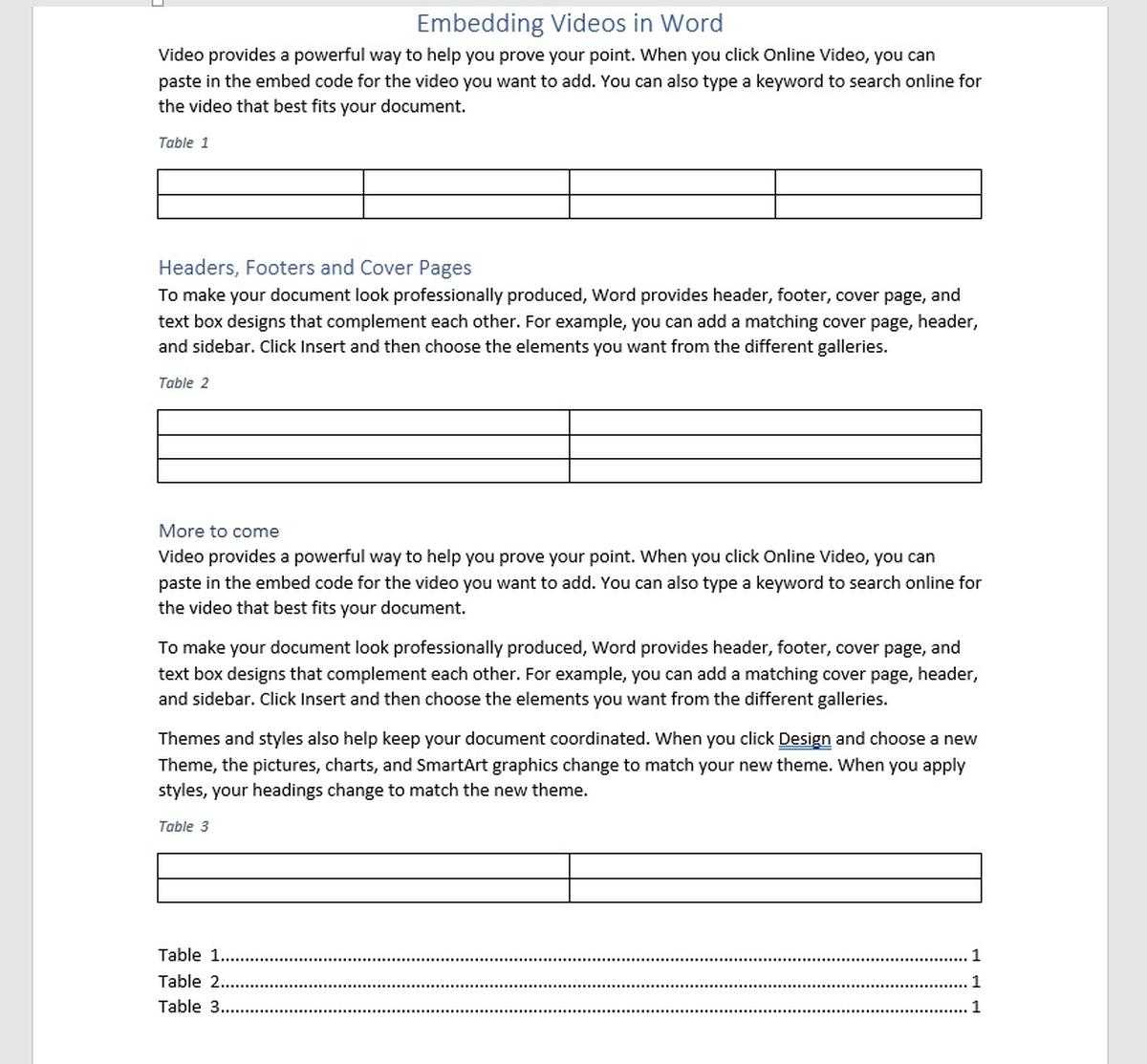 Two Ways To Generate A List Of Tables In A Word Document Inside Apa Table Template Word