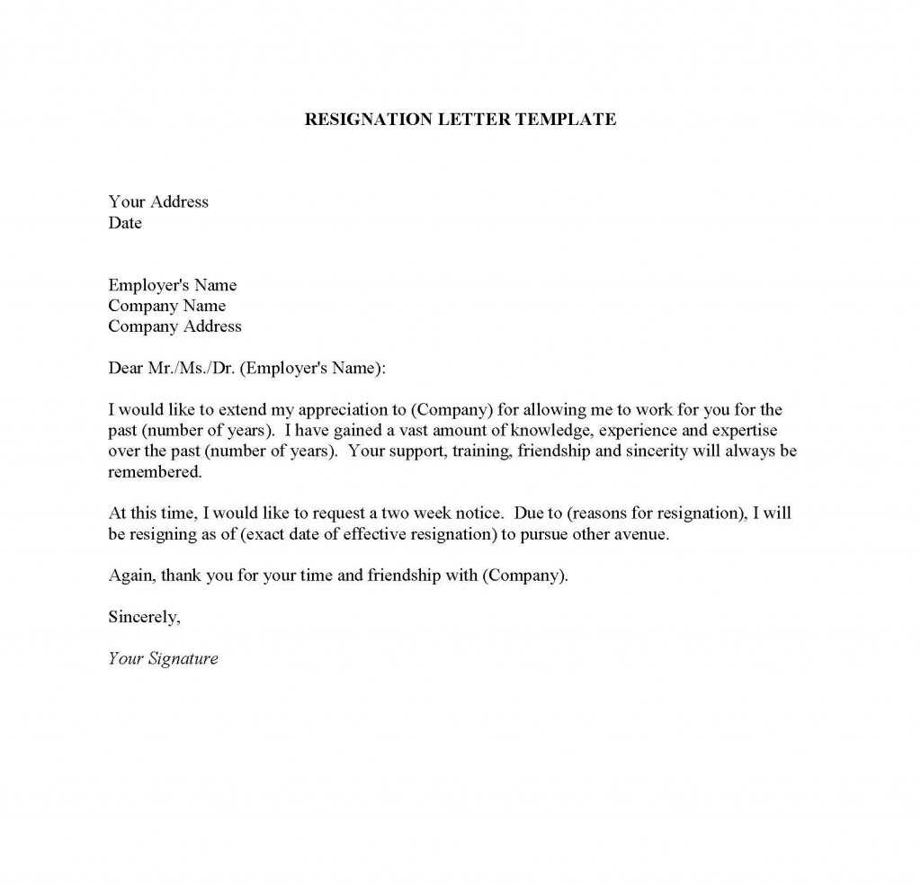 Two Weeks Notice Letter Funny Rude Resignation Templates At For Two Week Notice Template Word