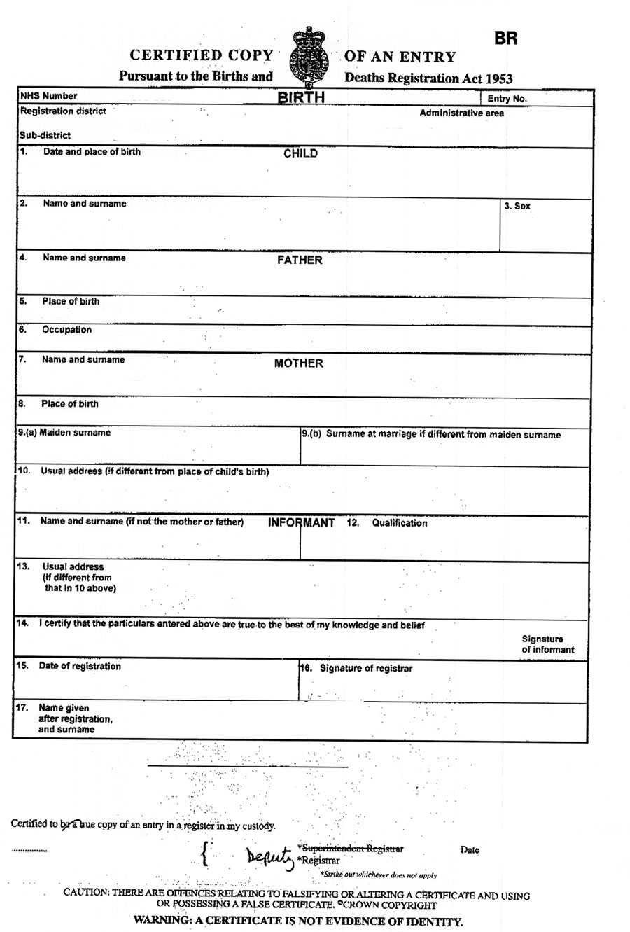 Uk Birth Certificate Wedding Document For Santorini Legal Pertaining To Birth Certificate Template Uk