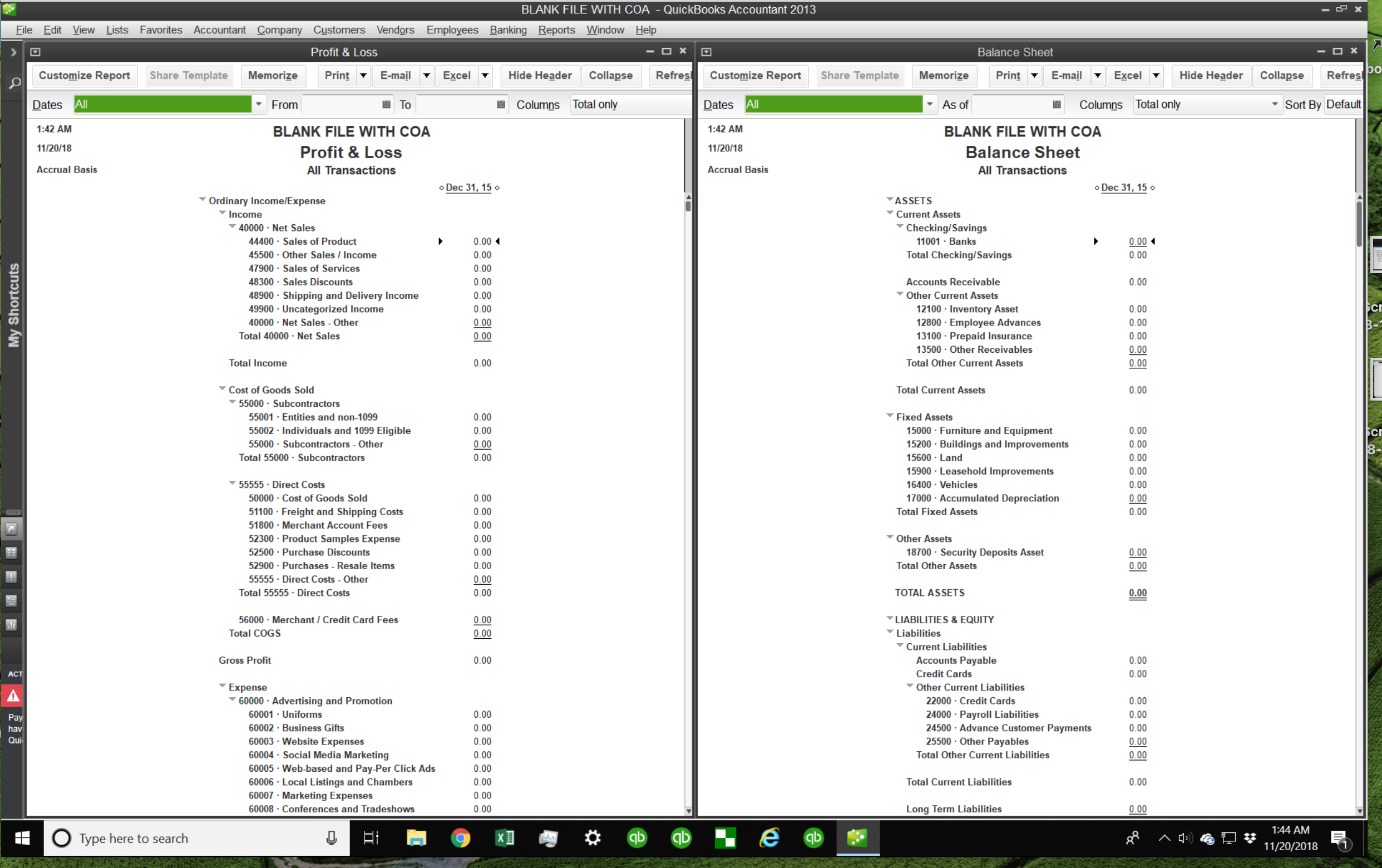 Ultimate Chart Of Accounts For Quickbooks Online And Desktop Throughout Quick Book Reports Templates