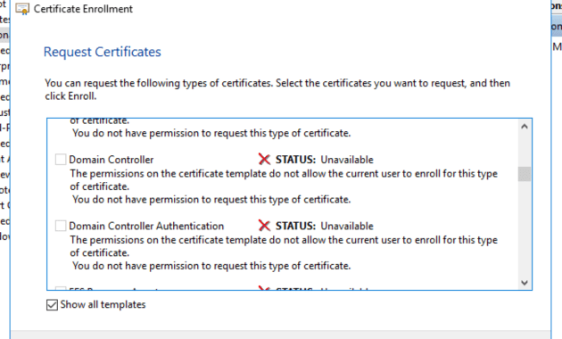 Unable To Request New Certificate From Nps Server within Domain Controller Certificate Template