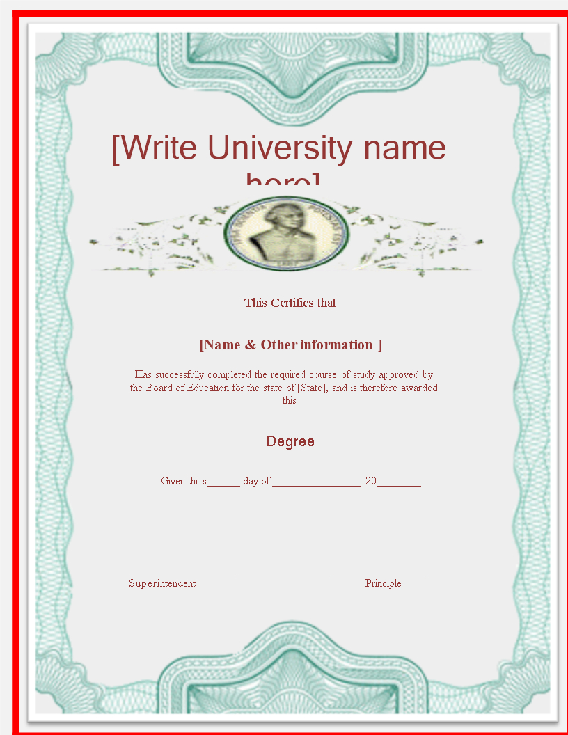 University Degree Certificate Template | Templates At In College Graduation Certificate Template