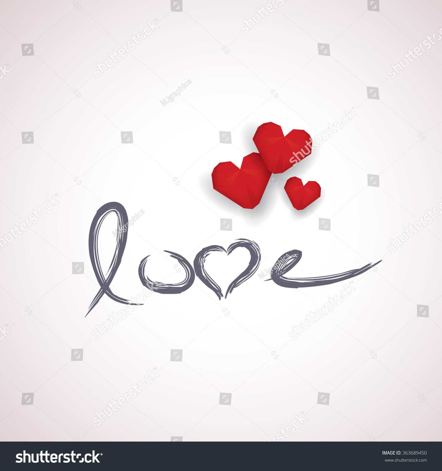 Valentine Card Template Handwritten Word Love Stock Vector For Valentine Card Template Word