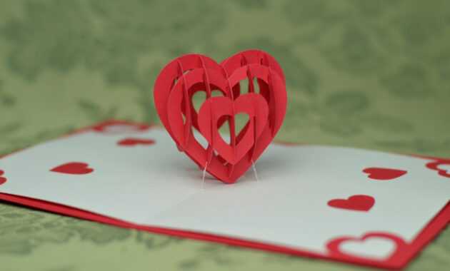 Valentine's Day Pop Up Card: 3D Heart Tutorial - Creative intended for Pop Out Heart Card Template